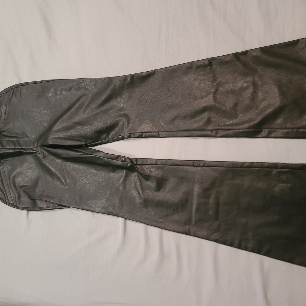 SPANX Black Faux Leather Pants Size Small
